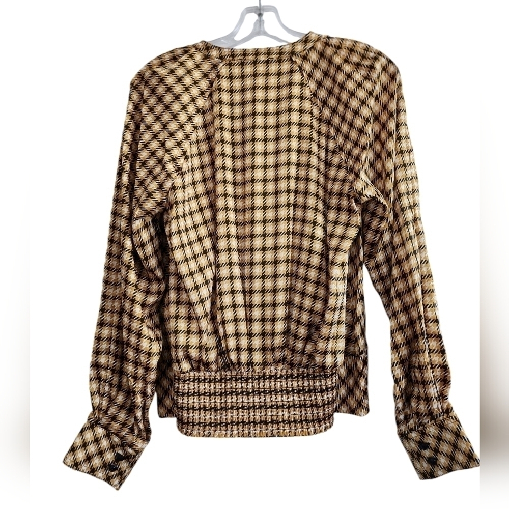 Karl Lagerfeld womens yellow, black, white design blouse size X-small - Picture 2 of 6